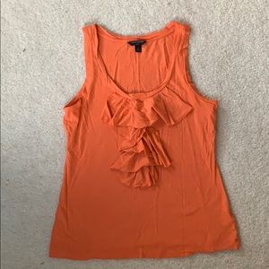 Banana Republic orange Ruffled tank - small